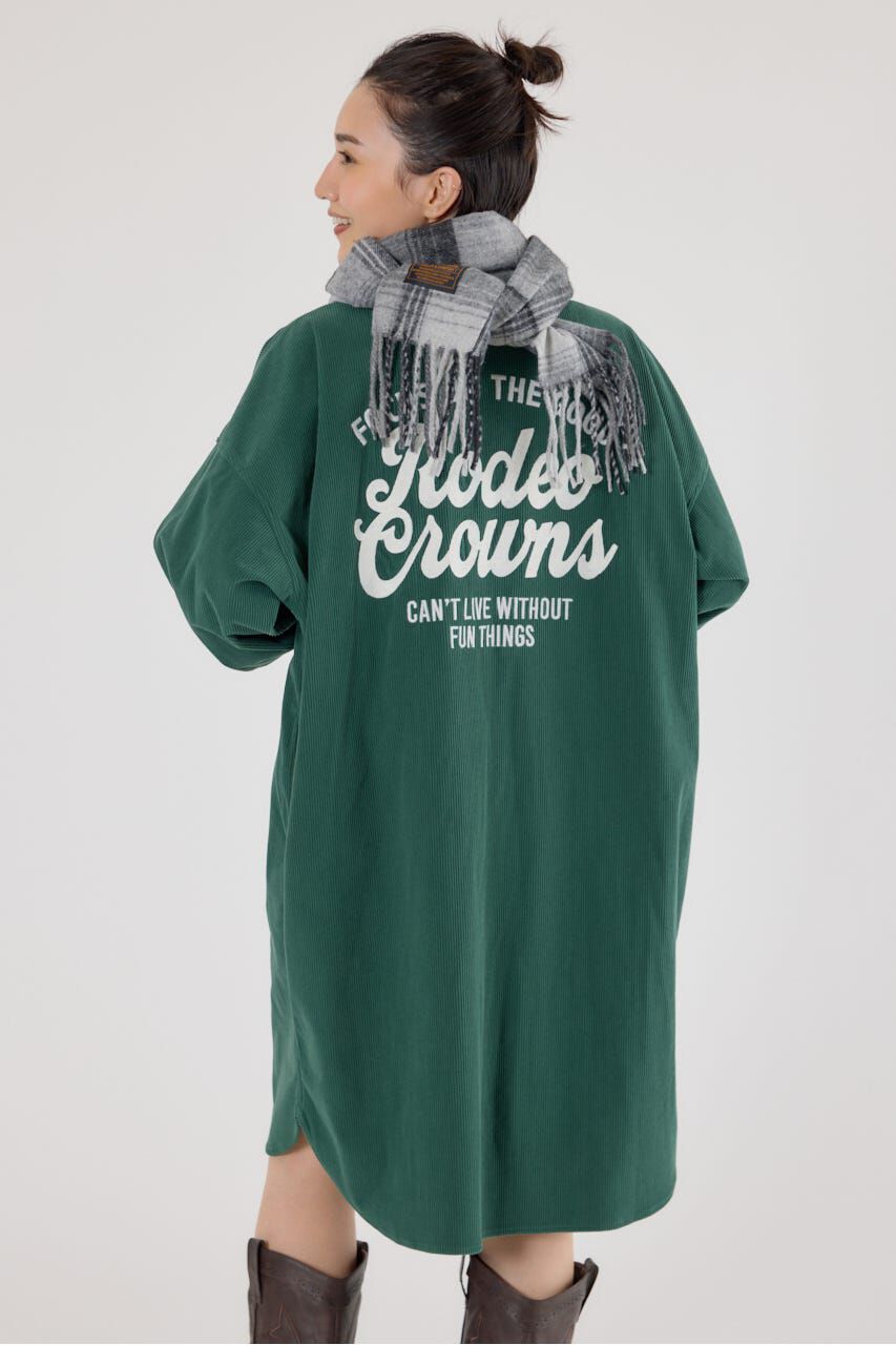 RODEO CROWNS「フード付きコーデュロイシャツワンピース」|ワンピース|