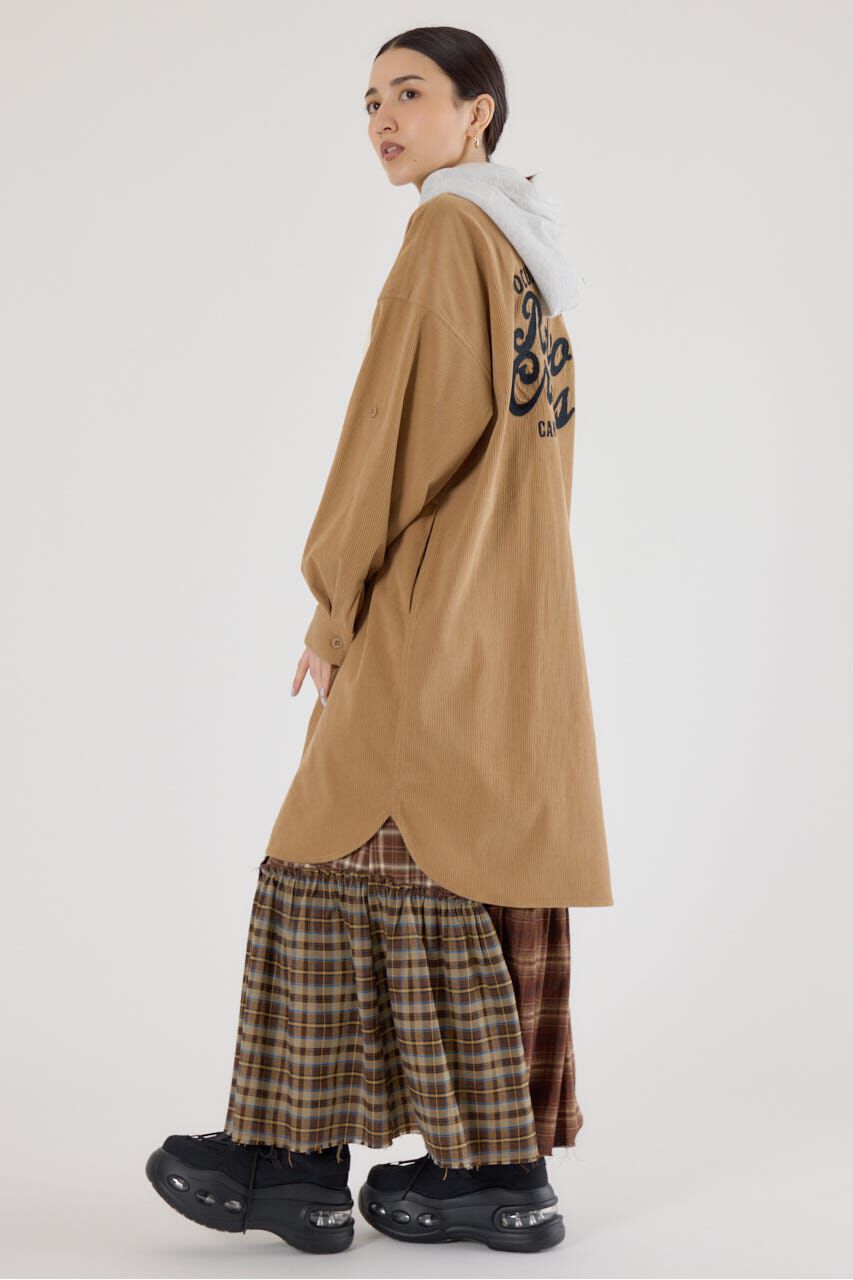 RODEO CROWNS「フード付きコーデュロイシャツワンピース」|ワンピース|