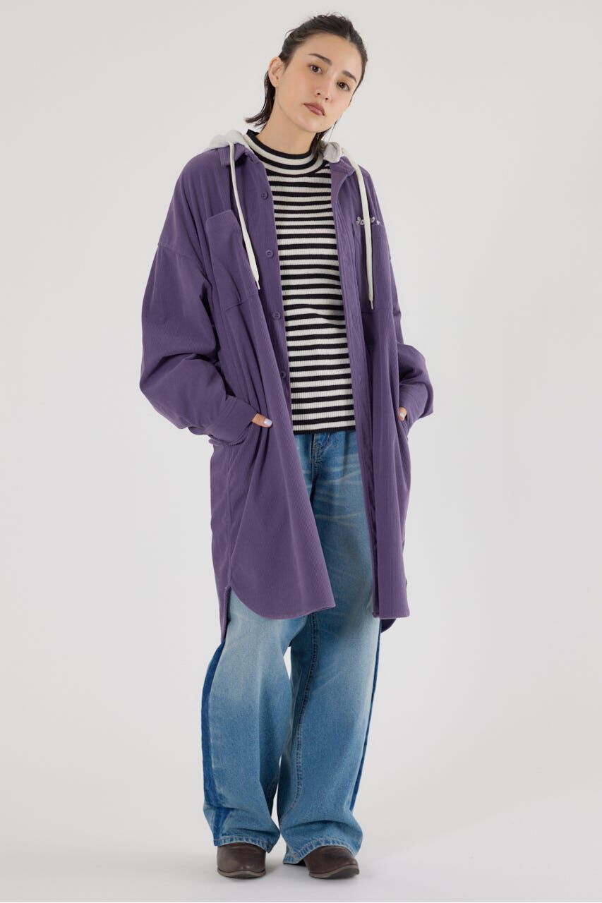 RODEO CROWNS「フード付きコーデュロイシャツワンピース」|ワンピース|