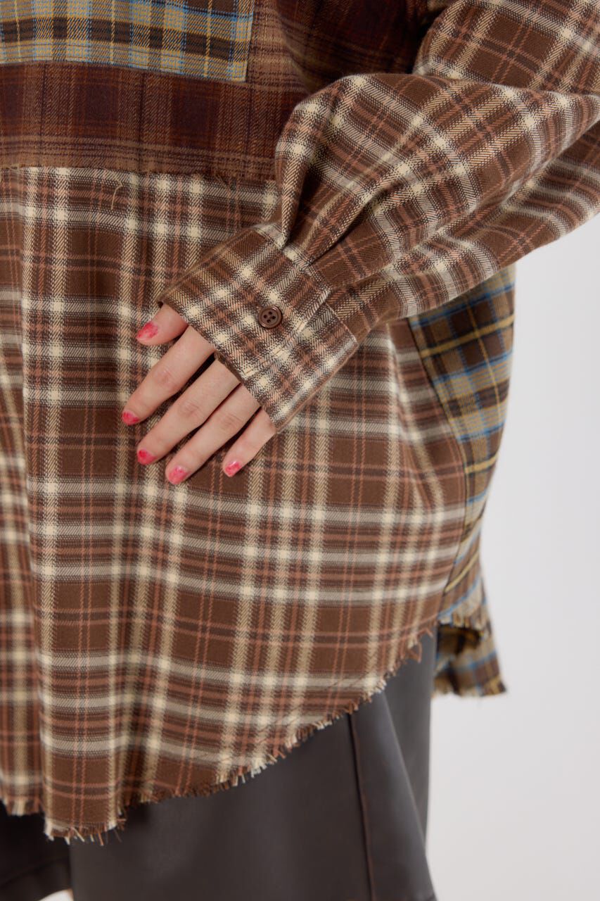 RODEO CROWNS「パッチワークチェックシャツ」|シャツ・ブラウス|