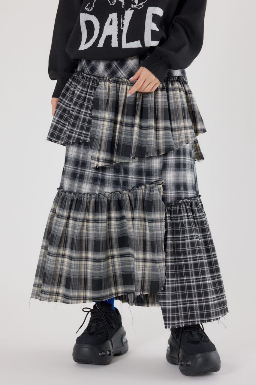 RODEO CROWNS「ランダムティアードチェックスカート」|スカート|