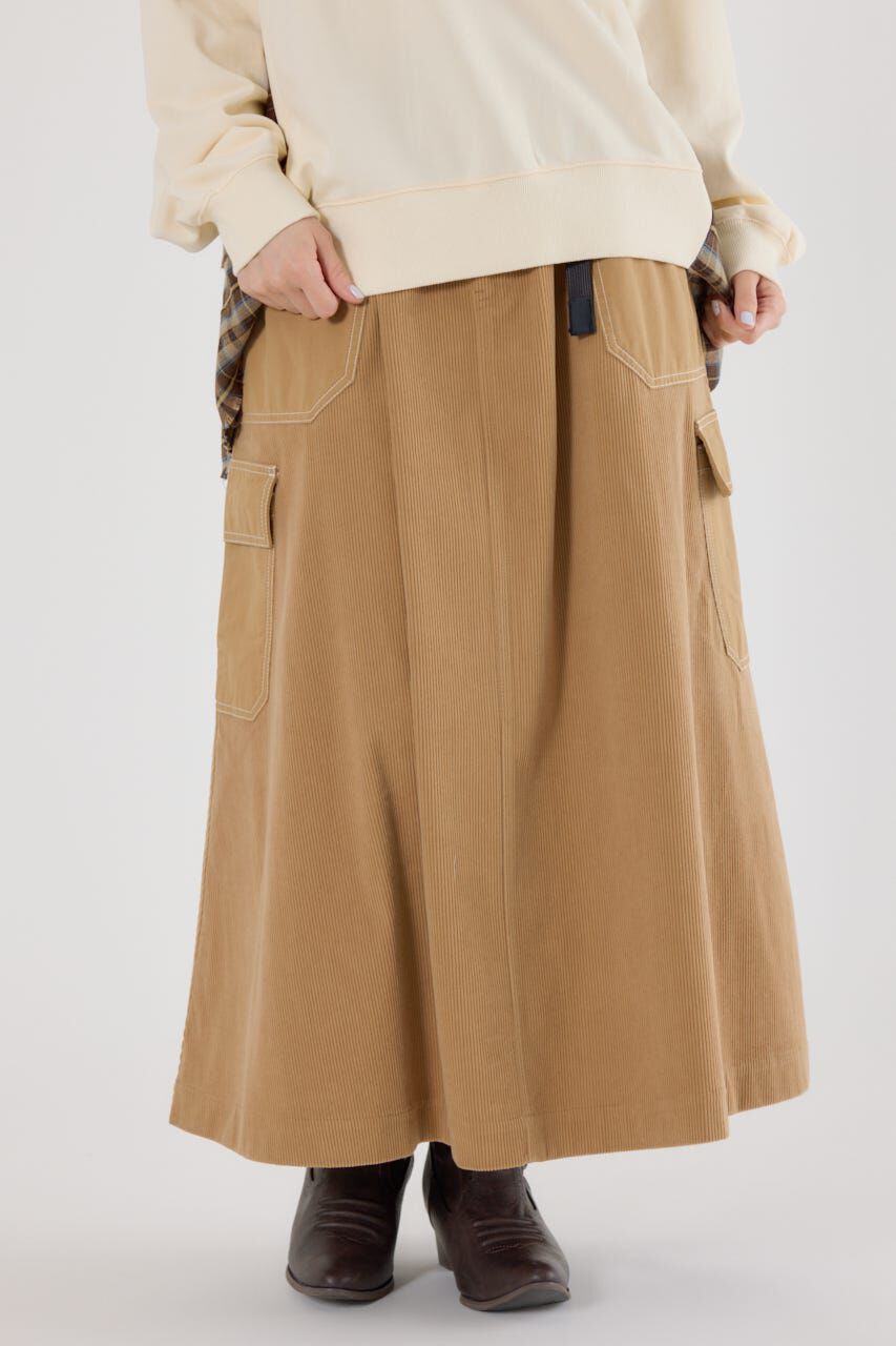 RODEO CROWNS「テープベルト異素材切替カーゴスカート」|スカート|