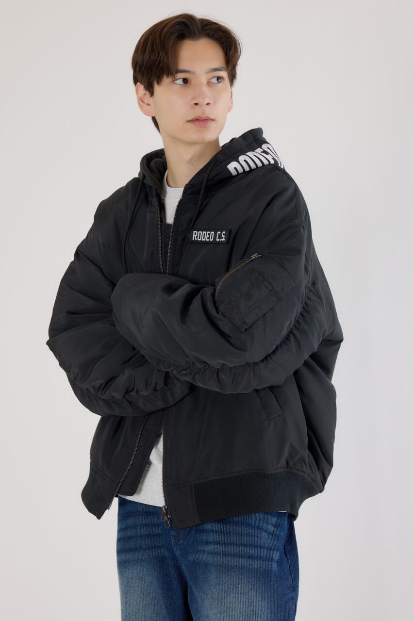 RODEO CROWNS「フーディーMA-1」|ブルゾン・スタジャン|BLK