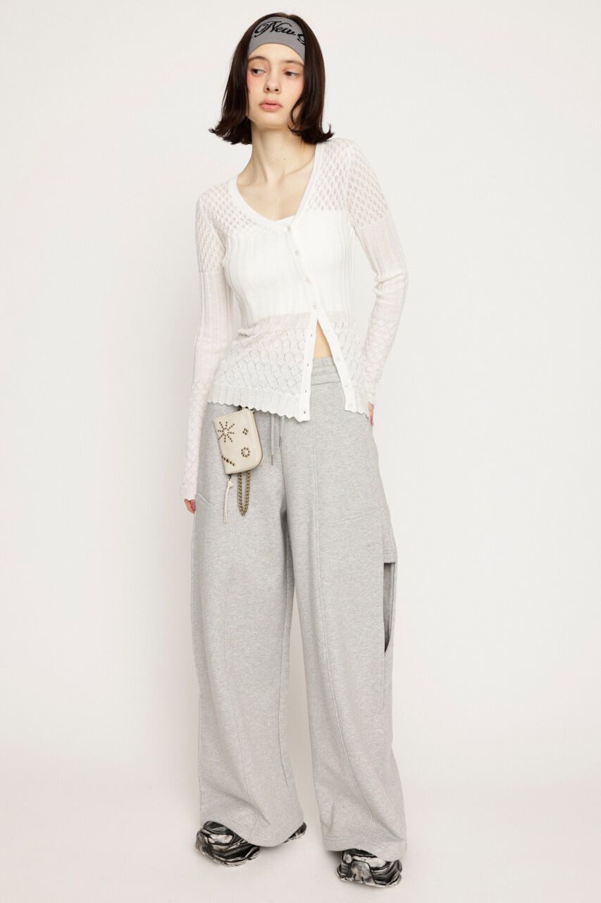 SLY「CROCHET SLANT BUTTON カーディガン」|カーディガン|