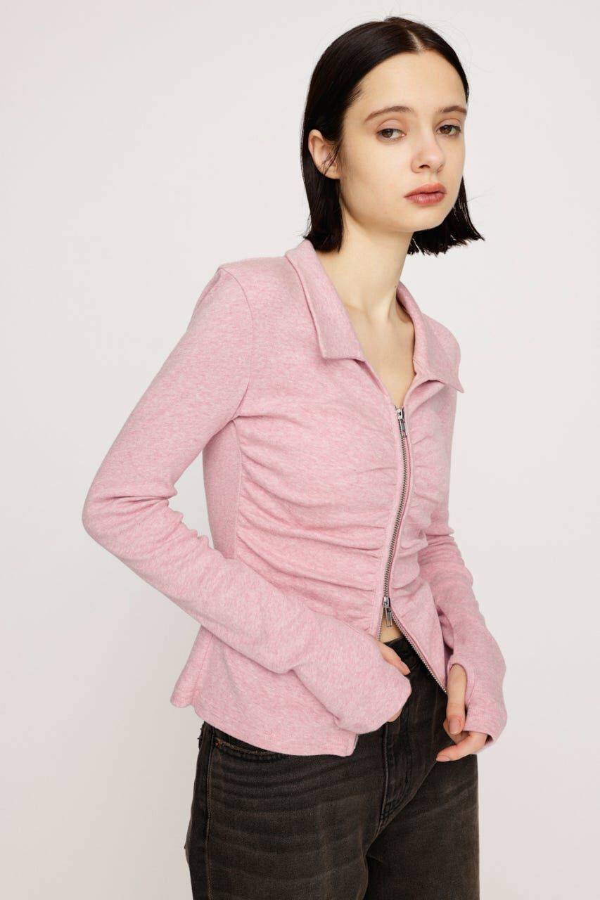 SLY「FRONT GATHER ZIP トップス」|Tシャツ・カットソー|