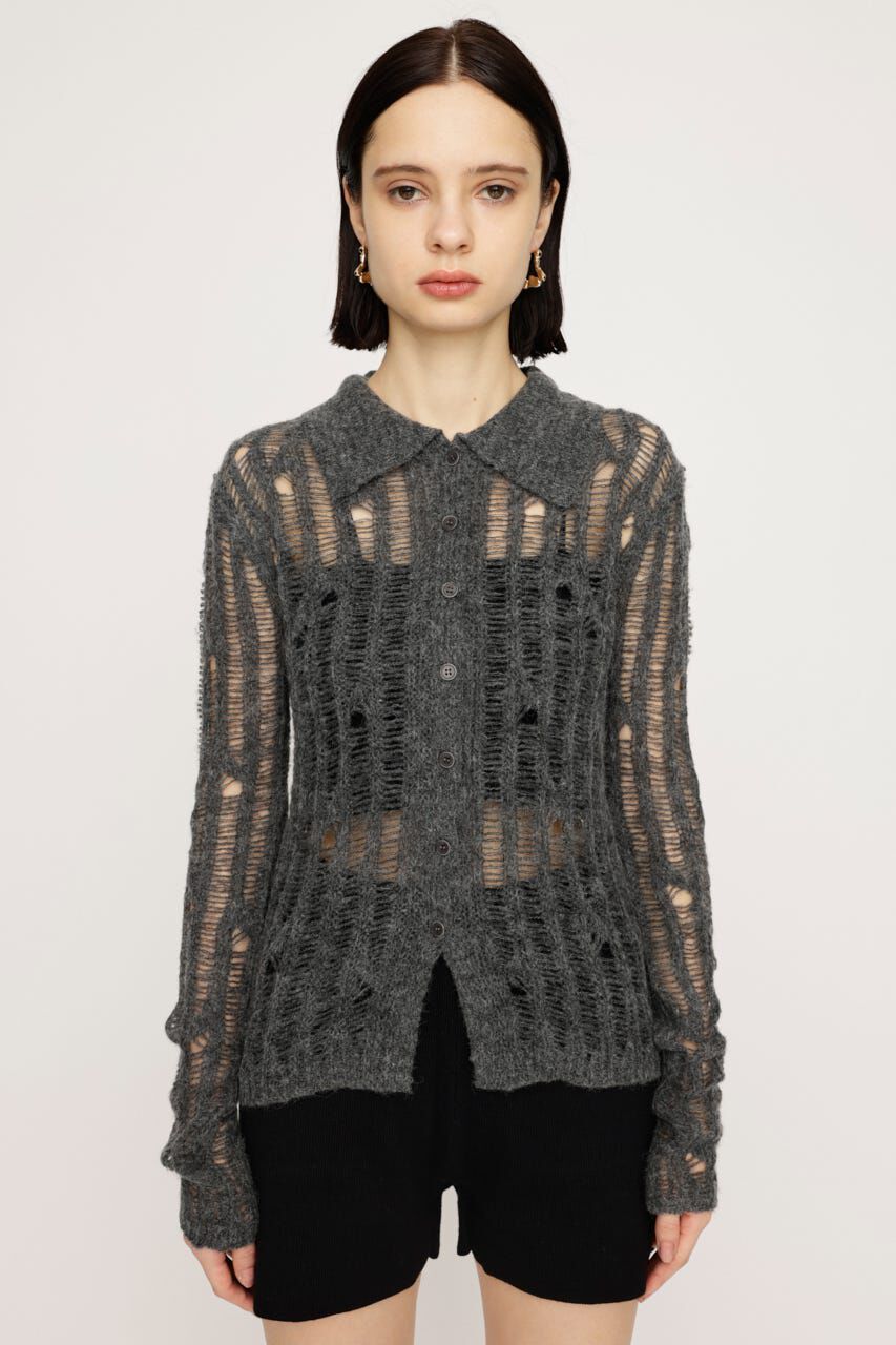 SLY「DAMAGE KNIT カーディガン」|カーディガン|