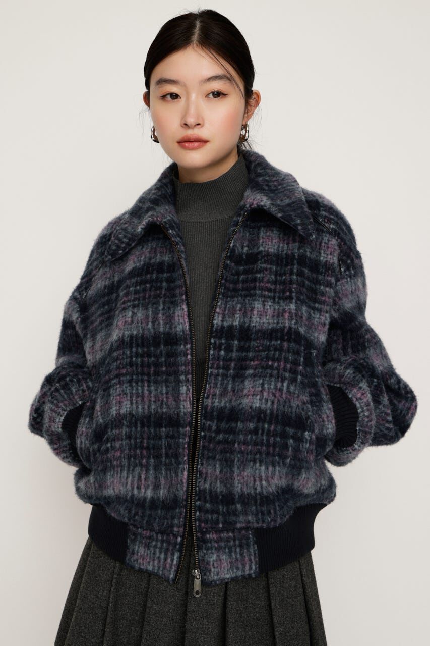 SLY「SHAGGY CHECK ブルゾン」|ブルゾン・スタジャン|