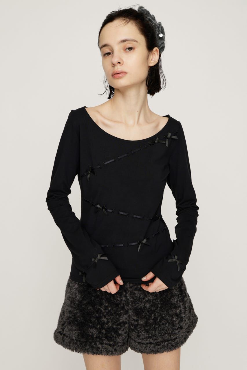 SLY「SWITCHING CUT トップス」|Tシャツ・カットソー|BLK