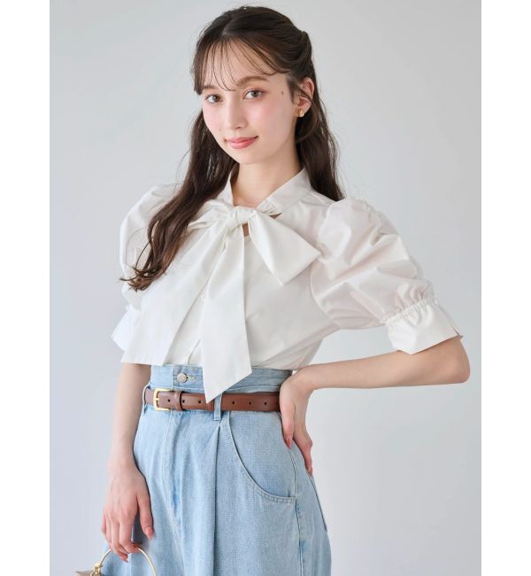 dazzlin「ペプラムタックボウタイブラウス」|シャツ・ブラウス|