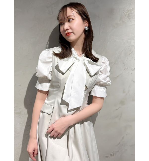 dazzlin「ペプラムタックボウタイブラウス」|シャツ・ブラウス|