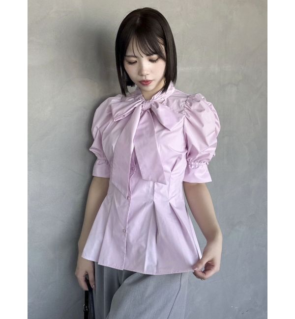 dazzlin「ペプラムタックボウタイブラウス」|シャツ・ブラウス|