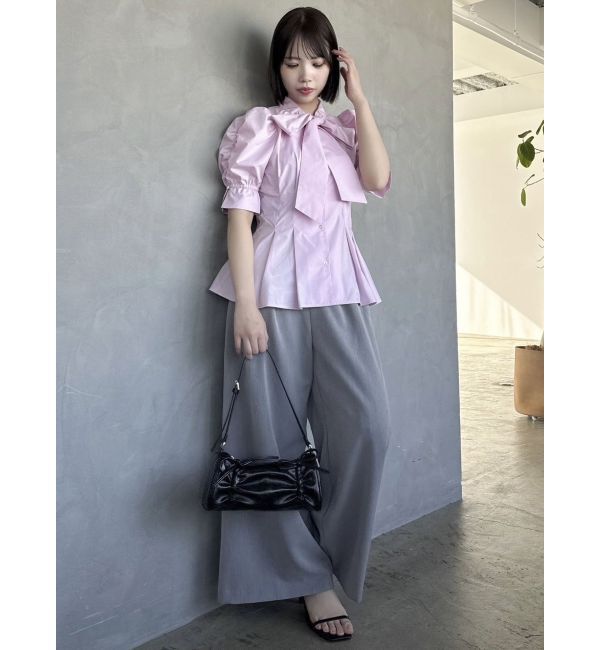 dazzlin「ペプラムタックボウタイブラウス」|シャツ・ブラウス|