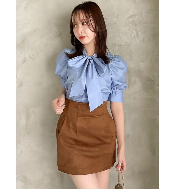 dazzlin「ペプラムタックボウタイブラウス」|シャツ・ブラウス|