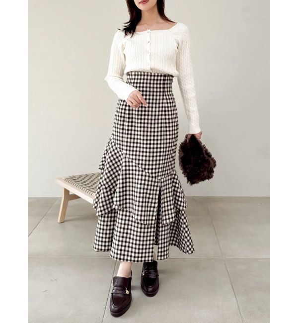 dazzlin「ミニケーブルスクエアニットトップス」|ニット・セーター|