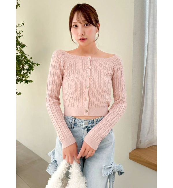 dazzlin「ミニケーブルスクエアニットトップス」|ニット・セーター|