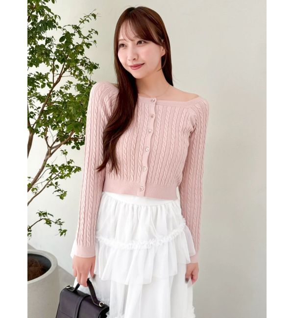 dazzlin「ミニケーブルスクエアニットトップス」|ニット・セーター|