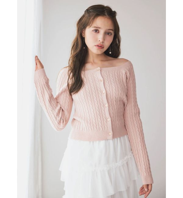 dazzlin「ミニケーブルスクエアニットトップス」|ニット・セーター|