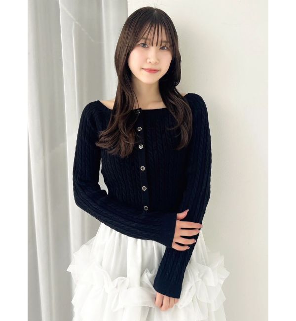dazzlin「ミニケーブルスクエアニットトップス」|ニット・セーター|