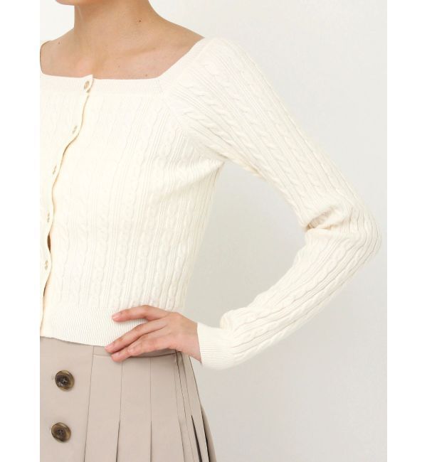 dazzlin「ミニケーブルスクエアニットトップス」|ニット・セーター|