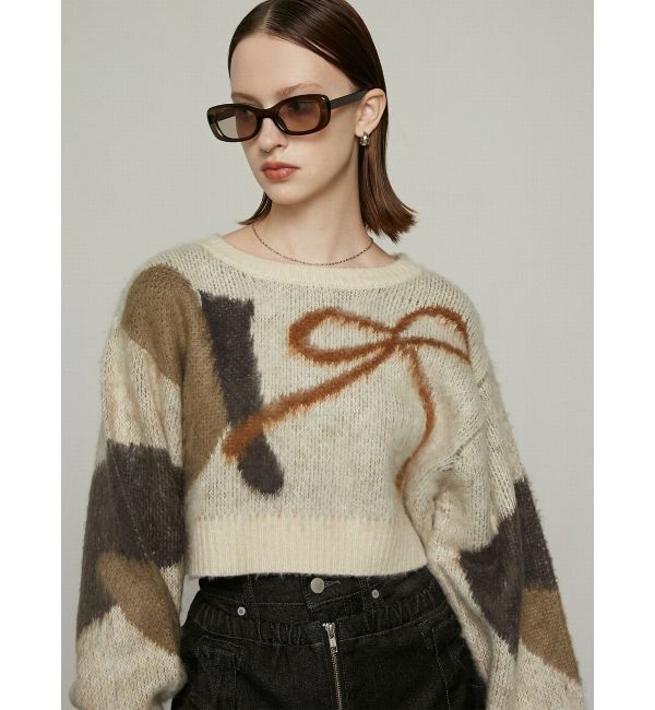 EMODA「ショートルーズジャガードニット」|ニット・セーター|
