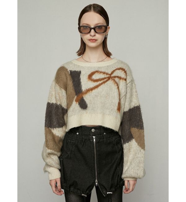 EMODA「ショートルーズジャガードニット」|ニット・セーター|