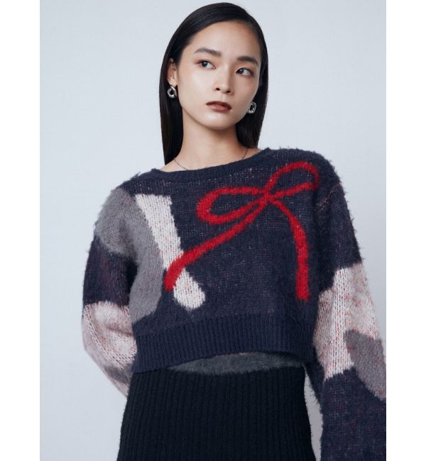 EMODA「ショートルーズジャガードニット」|ニット・セーター|