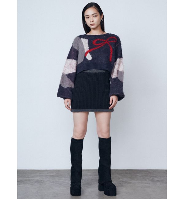 EMODA「ショートルーズジャガードニット」|ニット・セーター|