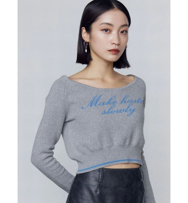 EMODA「フロントロゴクロップニット」|ニット・セーター|