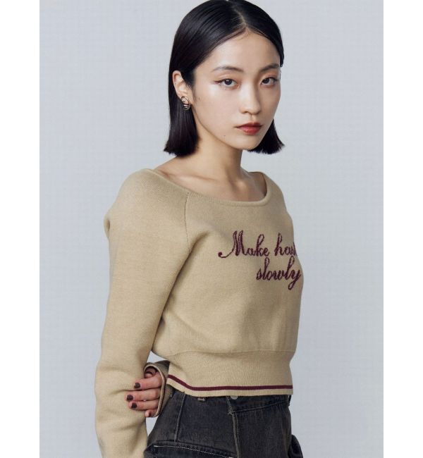 EMODA「フロントロゴクロップニット」|ニット・セーター|