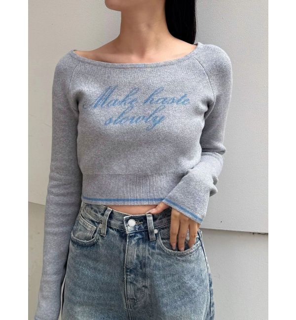 EMODA「フロントロゴクロップニット」|ニット・セーター|