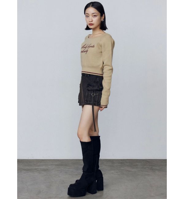 EMODA「フロントロゴクロップニット」|ニット・セーター|