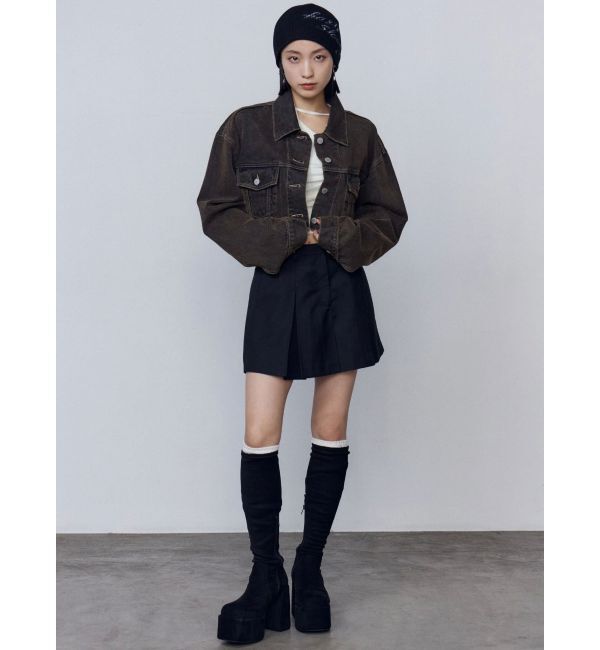 EMODA「ショートデニムブルゾン」|デニムジャケット|