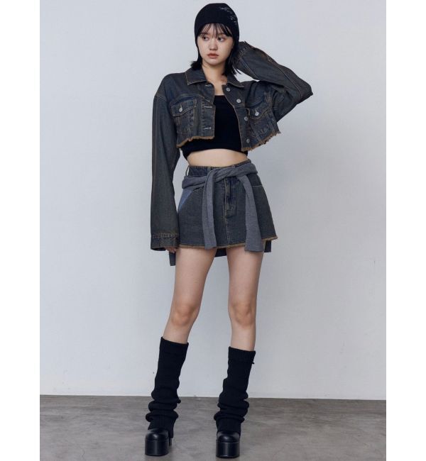 EMODA「ショートデニムブルゾン」|デニムジャケット|