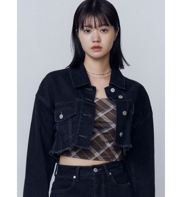 EMODA「ショートデニムブルゾン」|デニムジャケット|