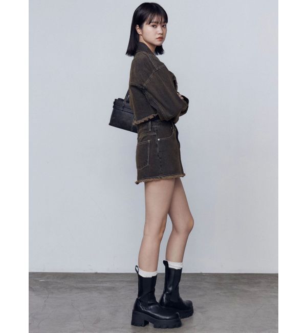 EMODA「ショートデニムブルゾン」|デニムジャケット|