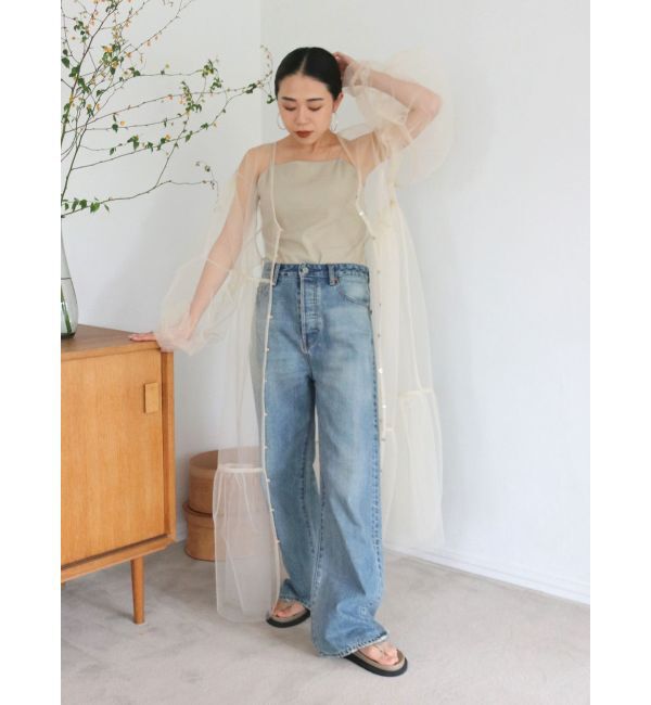 Ungrid「ハイウエストルーズストレートデニム」|デニム|