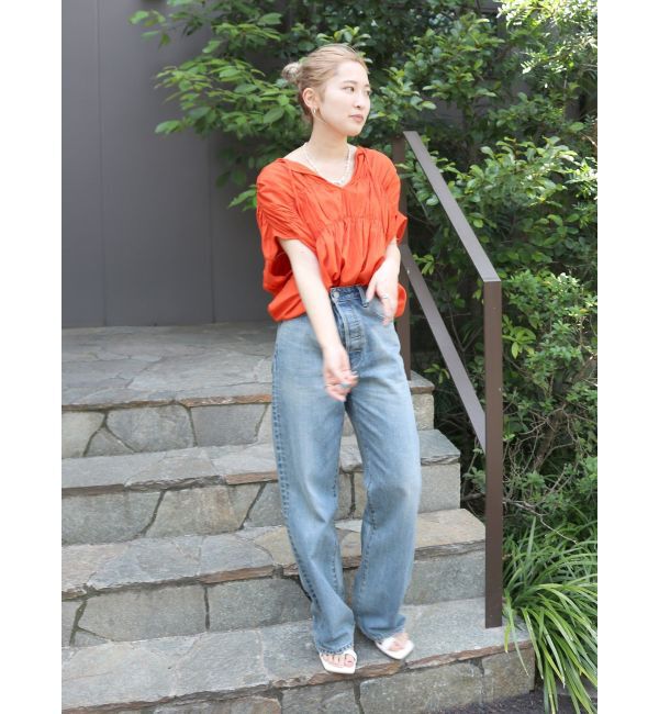 Ungrid「ハイウエストルーズストレートデニム」|デニム|