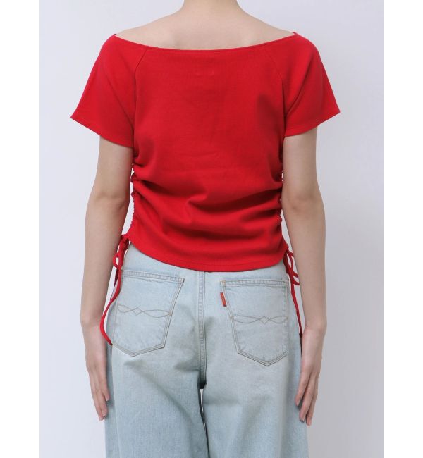 Ungrid「サイドギャザーボートネックTee」|Tシャツ・カットソー|