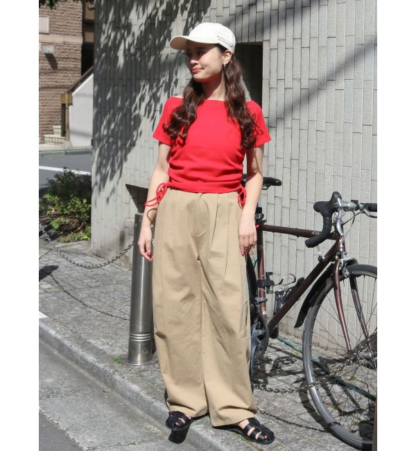 Ungrid「サイドギャザーボートネックTee」|Tシャツ・カットソー|