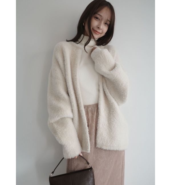 LAGUNAMOON「【REVIVAL】ミニシャギーセッケツニットカーデ」|カーディガン|