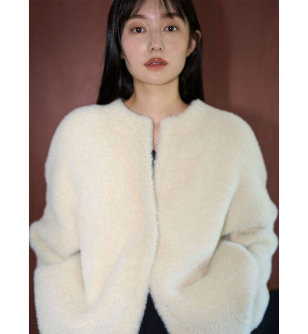 LAGUNAMOON「【REVIVAL】ミニシャギーセッケツニットカーデ」|カーディガン|