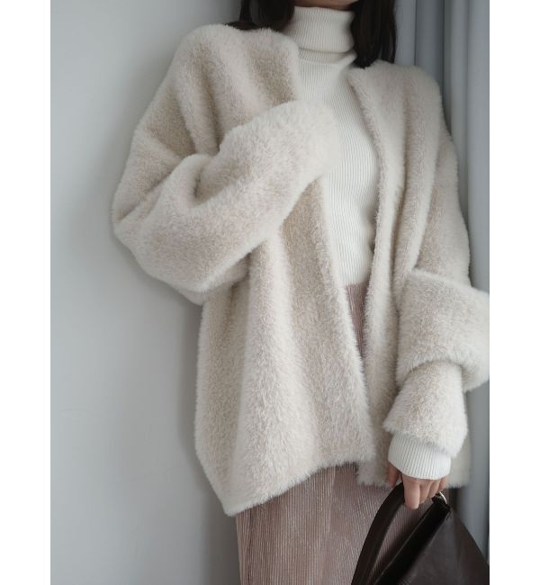 LAGUNAMOON「【REVIVAL】ミニシャギーセッケツニットカーデ」|カーディガン|