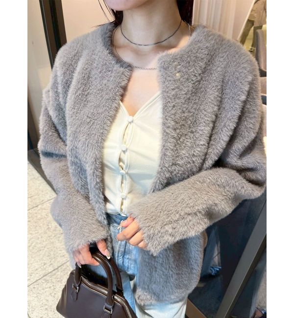 LAGUNAMOON「【REVIVAL】ミニシャギーセッケツニットカーデ」|カーディガン|