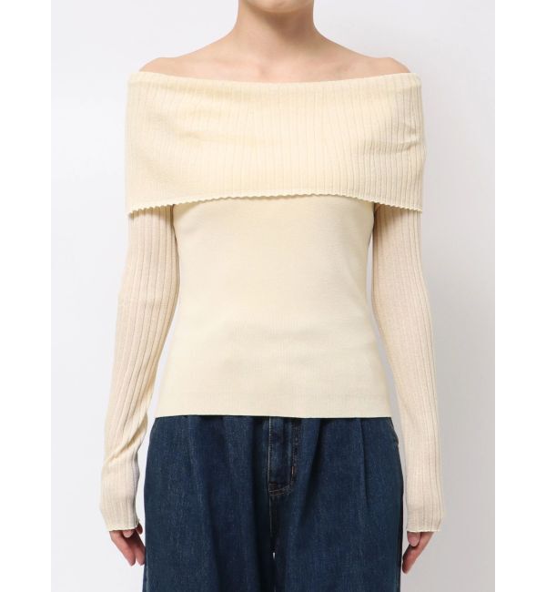 LAGUNAMOON「シアーオフショルニットプルオーバー」|ニット・セーター|