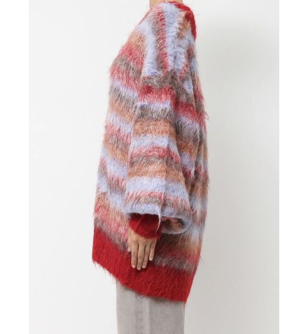 EVRIS「ソフトシャギーボーダーニットカーディガン」|カーディガン|