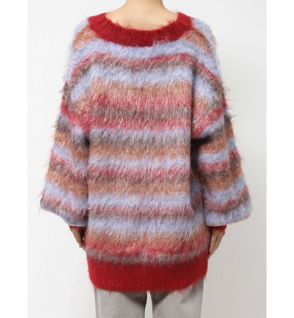 EVRIS「ソフトシャギーボーダーニットカーディガン」|カーディガン|