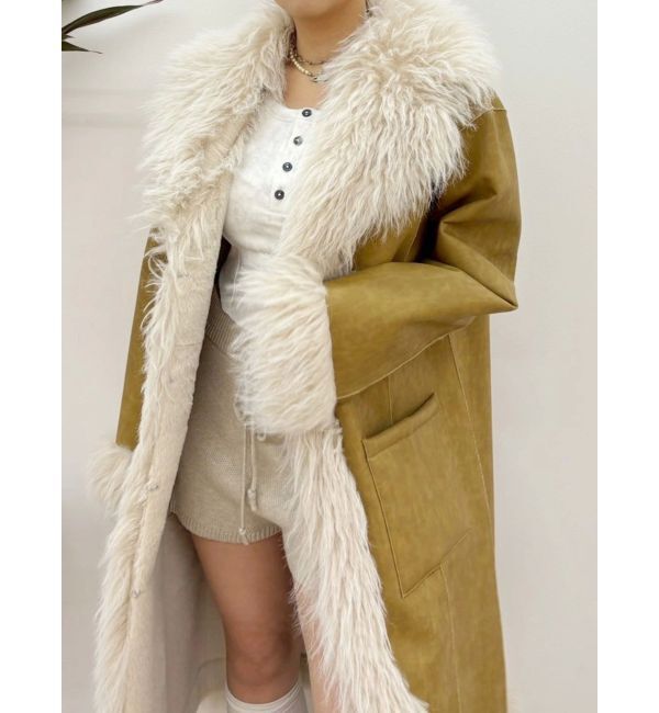 EVRIS「フェイクファームートンロングコート」|その他|