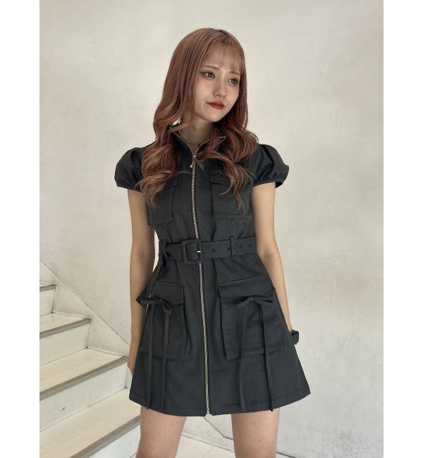 jouetie「ミリタリーZIPミニワンピース」|ワンピース|