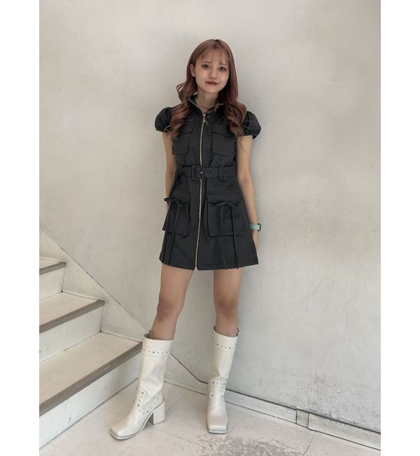 jouetie「ミリタリーZIPミニワンピース」|ワンピース|