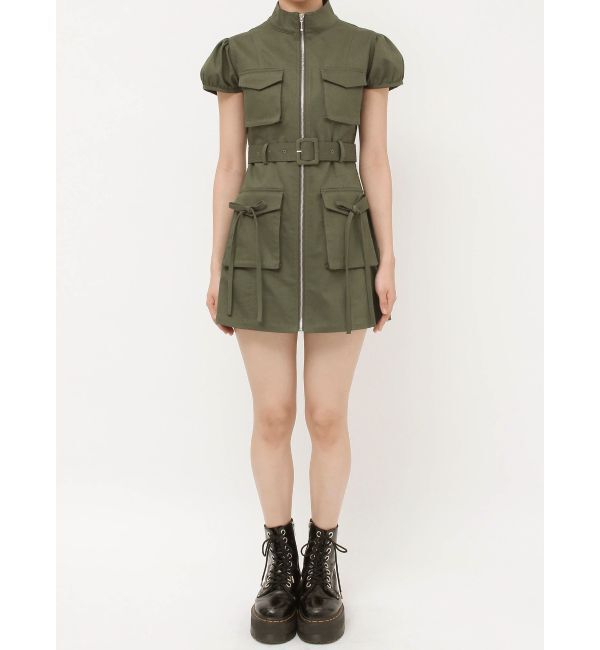jouetie「ミリタリーZIPミニワンピース」|ワンピース|